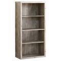 Daphnes Dinnette 48 in. Taupe Reclaimed Wood-Look Bookcase with Adjustable Shelves DA3061471